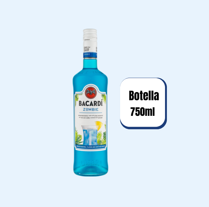 Ron Bacardí Zombie Azul Botella 750ml