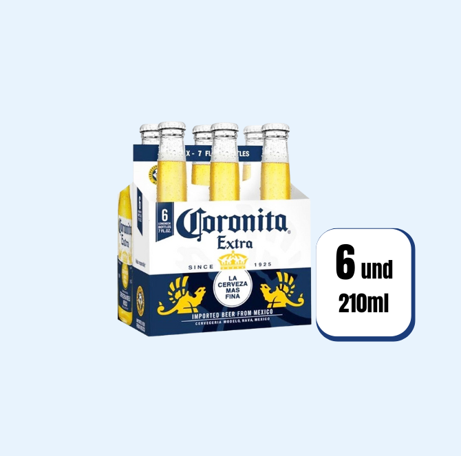 Cerveza Coronita Extra Botella 210ml 6 Und