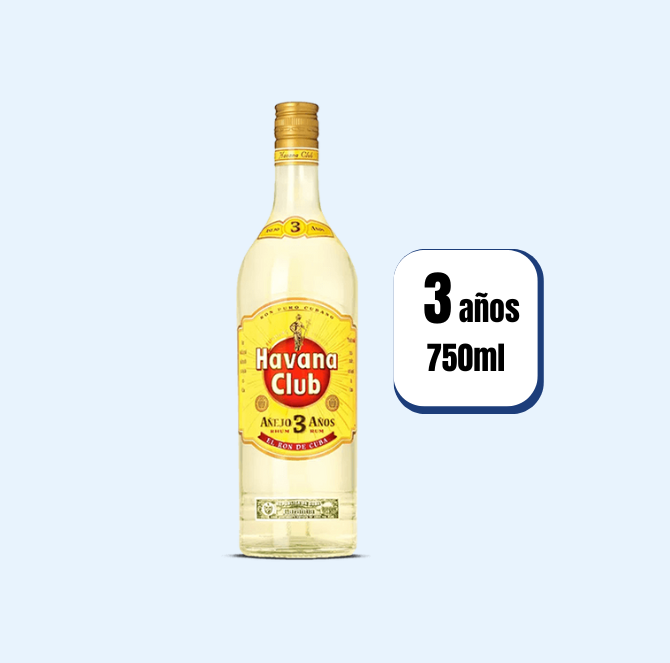 Ron Havana Club 3 Años Blanco Botella 750ml