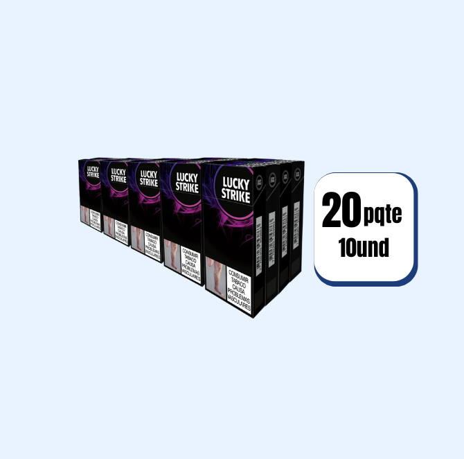Cigarrillo Cartón Lucky Morado 20 Paquetes 10 Und