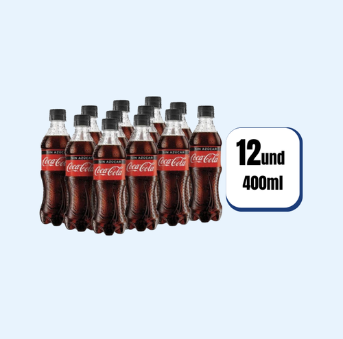 Gaseosa Coca Cola Zero Pet 400ml 12 Und