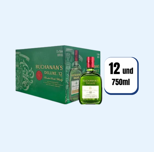 Whisky Buchanans Deluxe Blended 12 Años Botella 750ml 12 Und