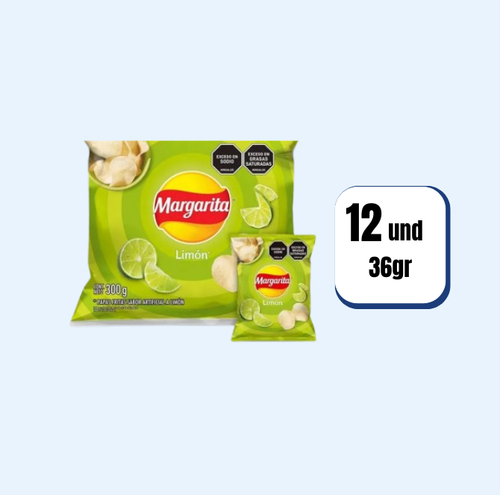 Papas Margarita Limón 36gr 12 Und